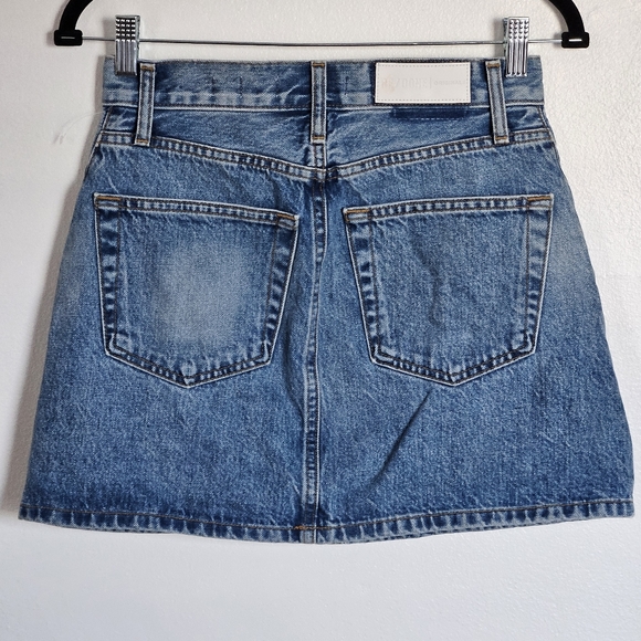 Re/done 60s mini denim skirt size 26 medium stone wash NWOT - Picture 3 of 8